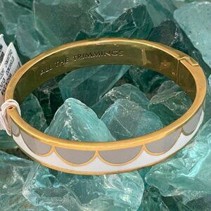 KATE SPADE BANGLE BRACELET "ALL THE TRIMMINGS" CREME GOLD NWT